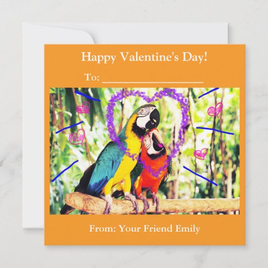 子供向けのファンキーな教室バレンタインラブパラッツ シーズンカード (正面)