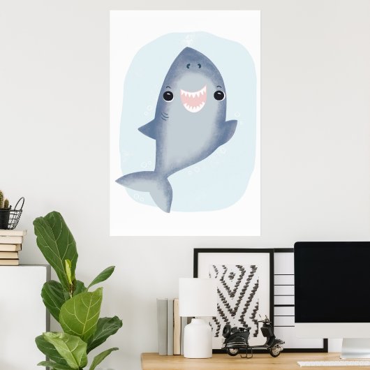 子供向けのベイビーシャーク タオル 海洋をテーマにしたお部屋 ポスター (ホームオフィス)