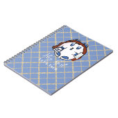 子供向けのユーモアあふれる動物の漫画ノートブック 青 白 金 ノートブック (左側)