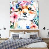 子供向けのヴィンテージ レトロ かわいいデザイン キャンバスプリント (インサイチュ (寝室))