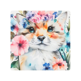 子供向けのヴィンテージ レトロ かわいいデザイン メタルプリント