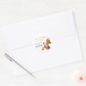 子供向けの古典的なおとぎ話のプリンセスとカエル ラウンドシール (封筒)