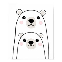 子供向けの可愛いクマの壁アート