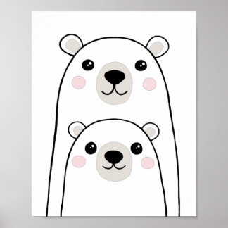 子供向けの可愛いクマの壁アート ポスター