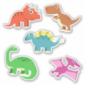 子供向けの可愛くてカラフルな恐竜セット シール (正面)
