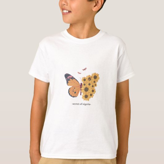子供向けの愛らしい蝶の画像 Tシャツ (正面)