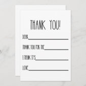 子供向けの感謝カード サンキューカード (正面/裏面)