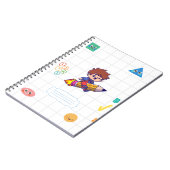 子供向けの楽しいデザインのスパイラルノート ノートブック (左側)