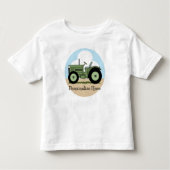 子供向けの緑の農場トラクターのカスタマイズ商品 トドラーTシャツ (正面)