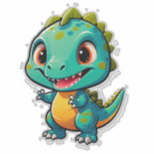 子供向けの赤ちゃん恐竜キャラクター シール (正面)