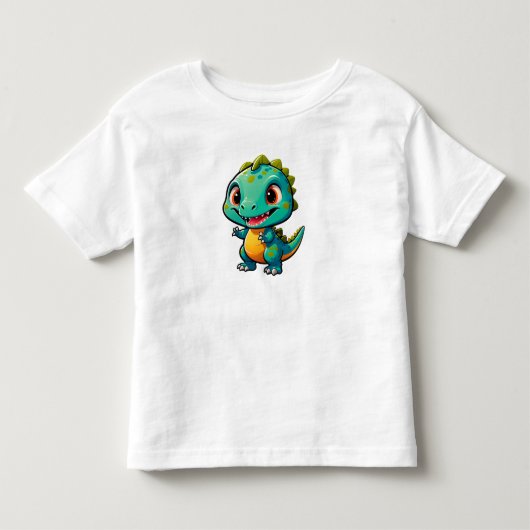 子供向けの赤ちゃん恐竜キャラクター トドラーTシャツ (正面)