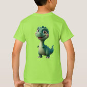 子供向けの赤ちゃん恐竜キャラクター Tシャツ (裏面)