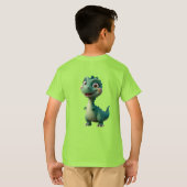 子供向けの赤ちゃん恐竜キャラクター Tシャツ (裏面フル)