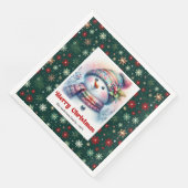 子供向けの雪片と戯れる絵本のような雪だるま (コーナー)