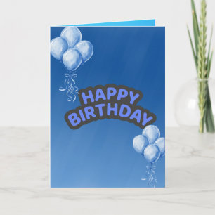 子供向けの青い風船の誕生日カード カード