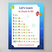 子供向けの1から10までの数字を学ぶポスター