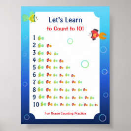 子供向けの1から10までの数字を学ぶポスター ポスター