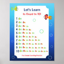 子供向けの1から10までの数字を学ぶポスター