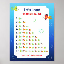 子供向けの1から10までの数字を学ぶポスター ポスター