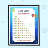 子供向けの1から10までの数字を学ぶポスター ポスター