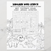 子供向けアクティビティ 恐竜パズル ワードサーチ (裏面)