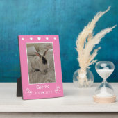 子供向けウサギの写真記念プレート | ピンク フォトプラーク (側面)