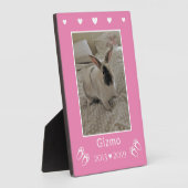子供向けウサギの写真記念プレート | ピンク フォトプラーク (側面)
