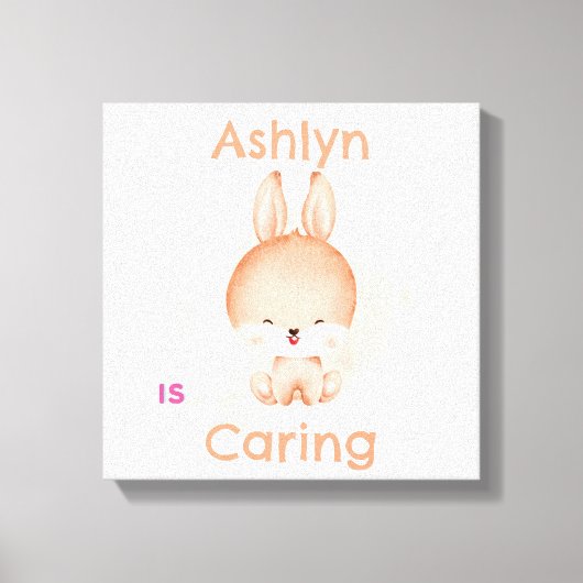 子供向けカスタマイズウサギアート |  Nursery Deco キャンバスプリント (正面)