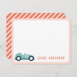 子供向けカスタマイズレーシングカーのメモカード(男の子用) ノートカード