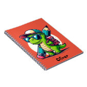 子供向けカスタマイズ恐竜ノート ノートブック (右側)