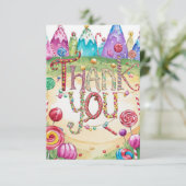 子供向けキャンディーランドの感謝カード サンキューカード (スタンド正面)