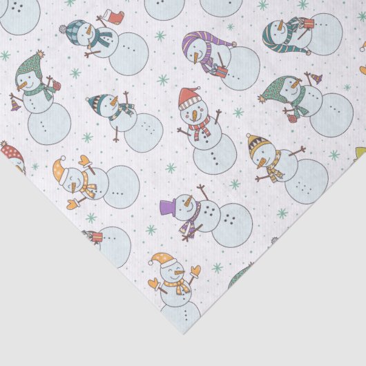 子供向けクリスマスかわいい雪だるまin帽子白 薄葉紙 (詳細)