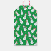 子供向けクリスマスかわいい雪だるまin帽子 ギフトタグ (正面)