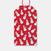 子供向けクリスマスかわいい雪だるまin帽子 ギフトタグ (正面)