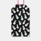 子供向けクリスマスかわいい雪だるまin帽子 ギフトタグ (正面)