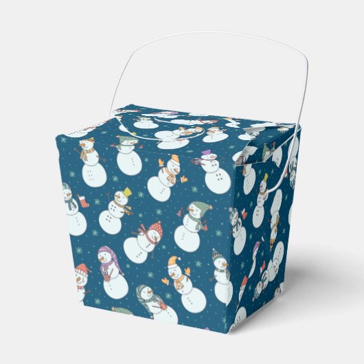 子供向けクリスマスかわいい雪だるまin帽子 フェイバーボックス (正面サイド)