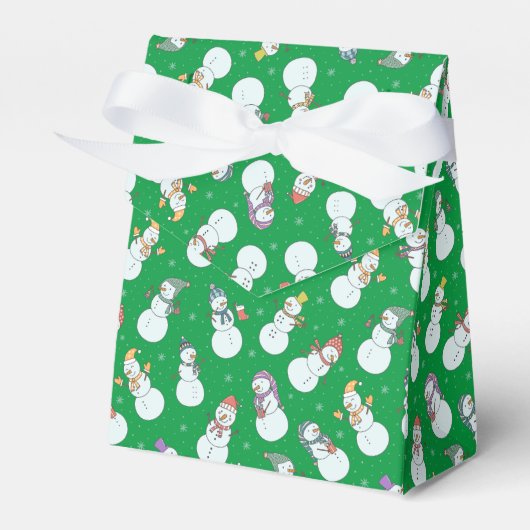 子供向けクリスマスかわいい雪だるまin帽子 フェイバーボックス (正面サイド)