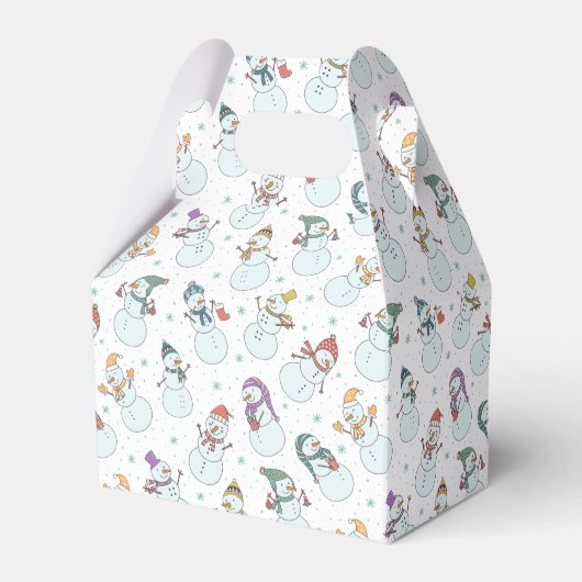 子供向けクリスマスかわいい雪だるまin帽子 フェイバーボックス (正面サイド)