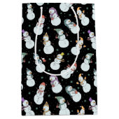 子供向けクリスマスかわいい雪だるまin帽子 ミディアムペーパーバッグ (正面)