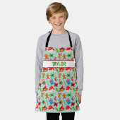 子供向けクリスマスグッズプリント パーソナライズされた エプロン (着用した状態)