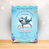 子供向けサメパーティー招待状 海の生き物 招待状