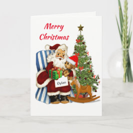 子供向けサンタクロースクリスマスカード 折りたたみホリデーカード シーズンカード
