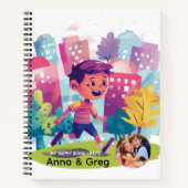 子供向けスパイラルノート パステルカラー 新学期 ノートブック (正面)