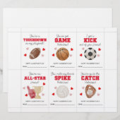 子供向けスポーツバレンタインカード 教室用 レターヘッド (正面/裏面)