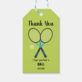 子供向けスポーツパーティーの飾り付けに最適なグリーンテニス タグ (正面)