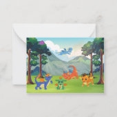 子供向けドラゴンのバレンタインカード ノートカード (正面)