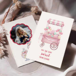 子供向けバレンタイン キャンディ テーマの写真カード ノートカード