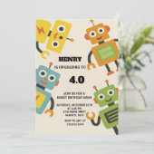 子供向けパーソナライズロボット誕生日招待状 招待状 (スタンド正面)