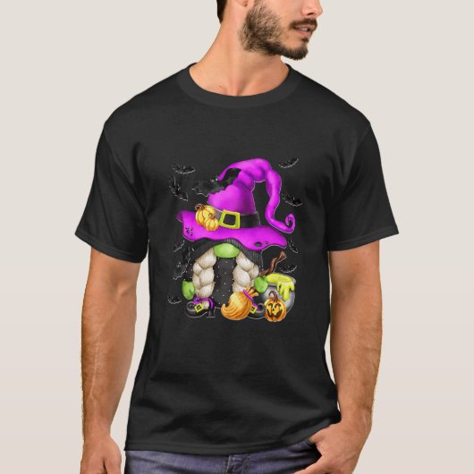 子供向けパープルハロウィーンの魔女グノーミー Tシャツ (正面)