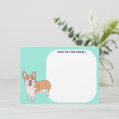 子供向けフラットパネルコーギー感謝カード サンキューカード (スタンド正面)